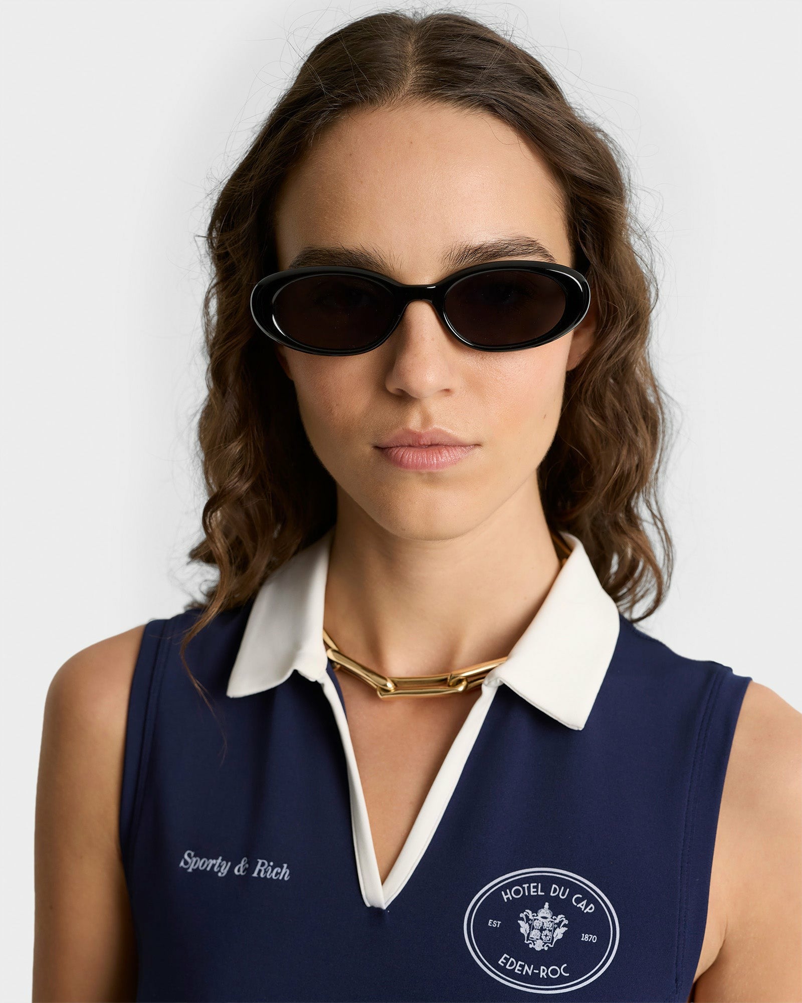 Eden Crest Sports Polo Vest - Navy/White Sporty & Rich Sale
