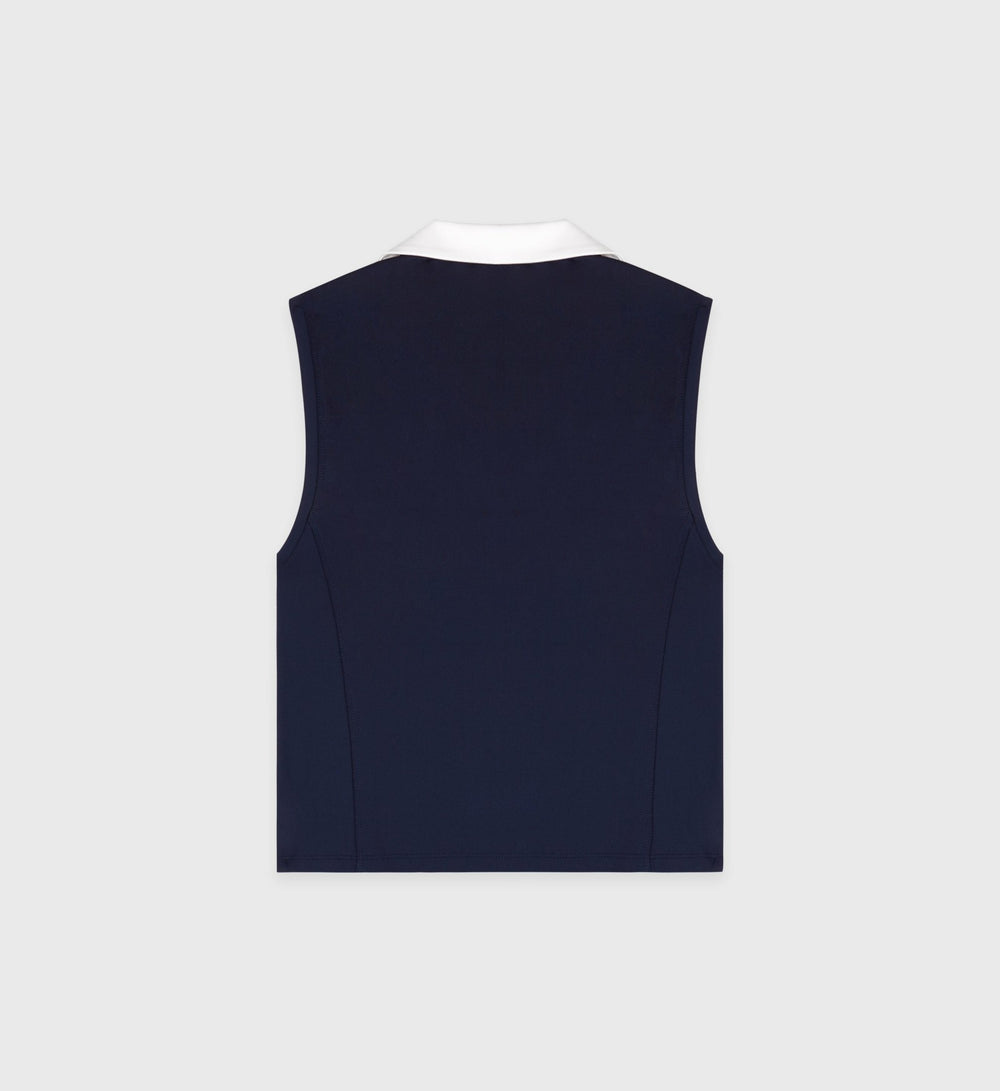 Eden Crest Sports Polo Vest - Navy/White Sporty & Rich Sale