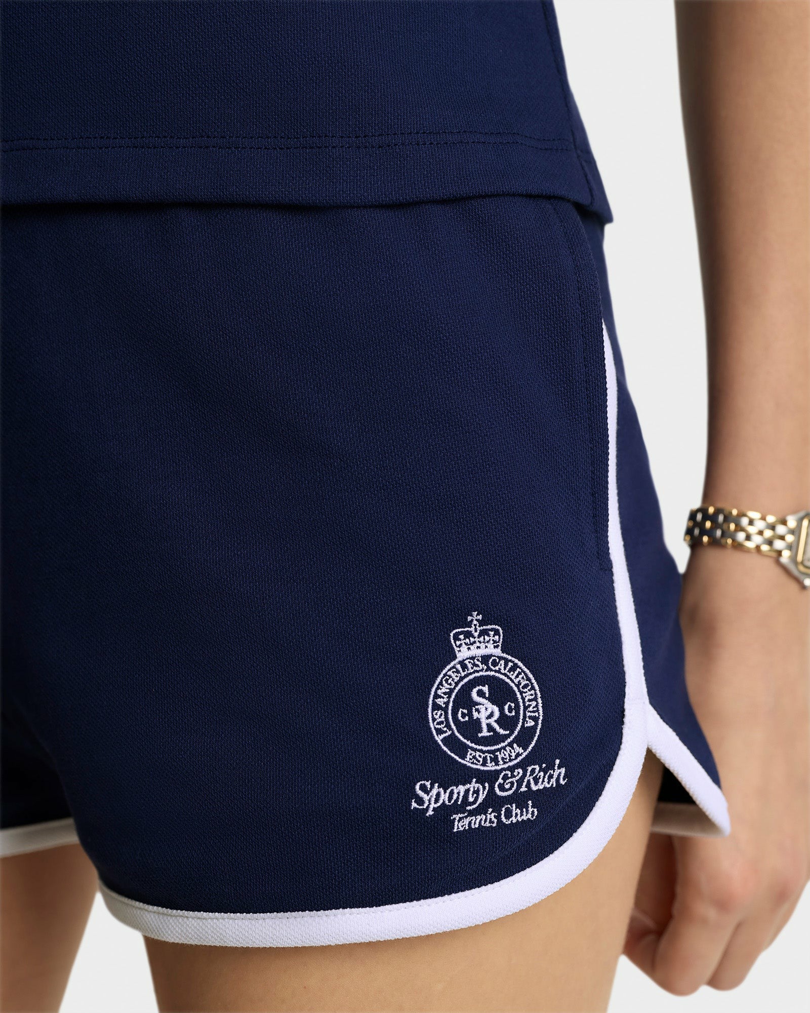 Crown Tennis Pique Short - Navy/White Sporty & Rich Online