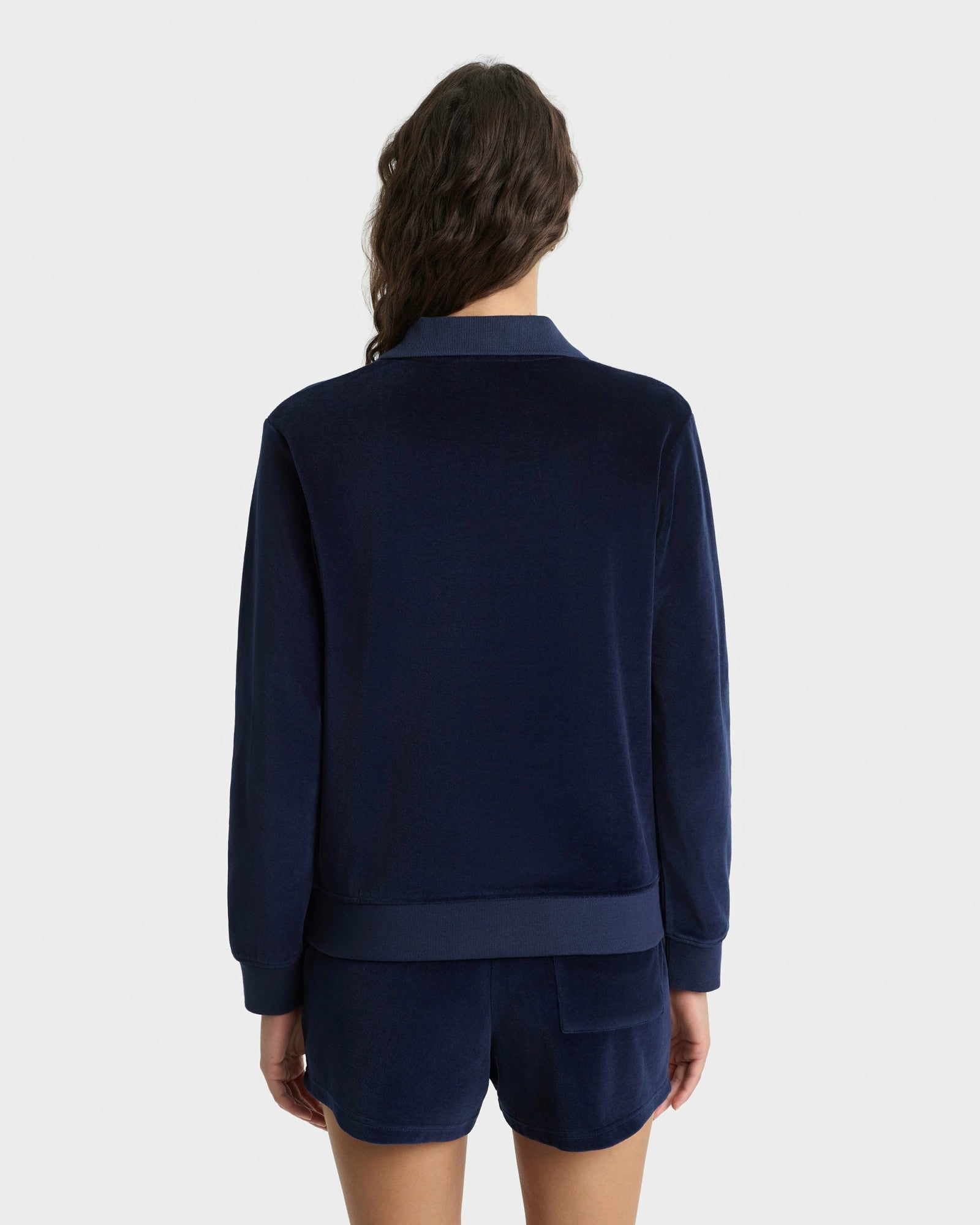 Crown Tennis Velour Polo - Navy/Ecru Sporty & Rich For Sale