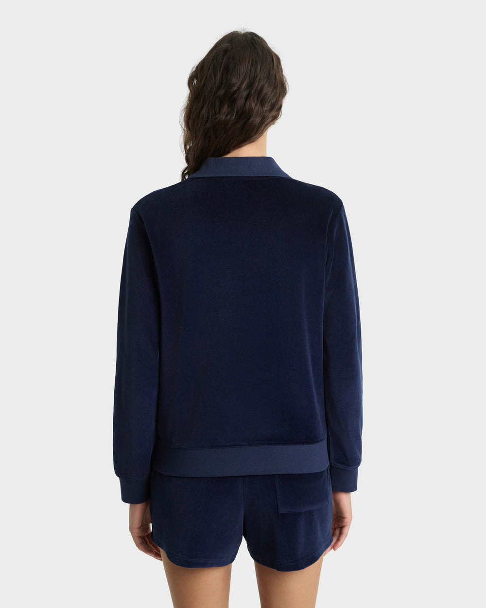 Crown Tennis Velour Polo - Navy/Ecru Sporty & Rich For Sale