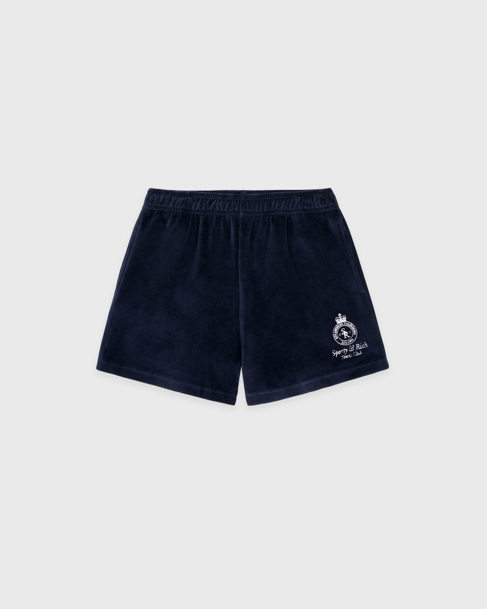Crown Tennis Velour Short - Navy/Ecru Sporty & Rich Outlet