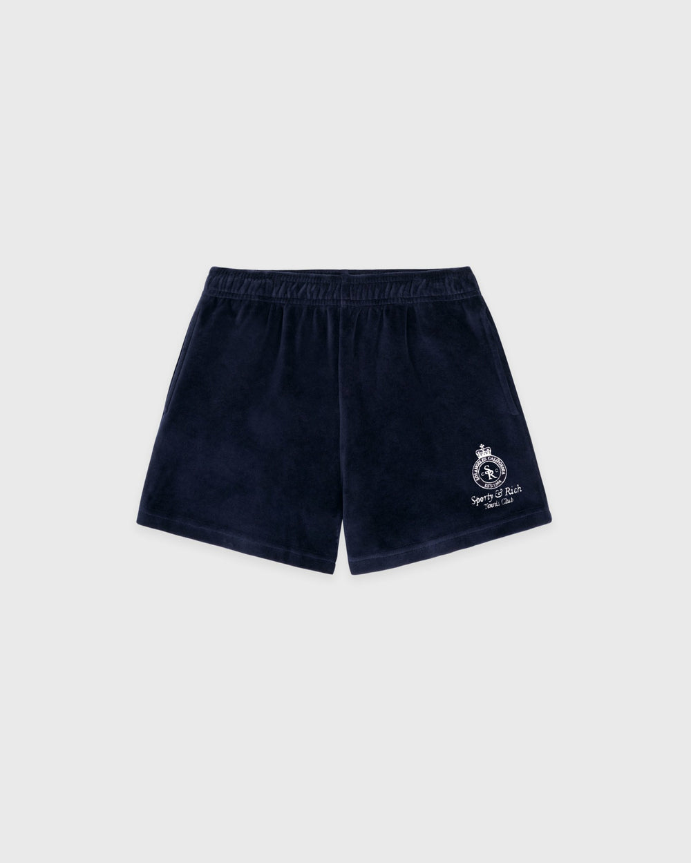 Crown Tennis Velour Short - Navy/Ecru Sporty & Rich Outlet