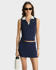 SRC Sports Polo Vest - Navy/White Sporty & Rich Sale