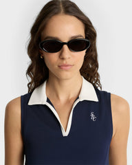 SRC Sports Polo Vest - Navy/White Sporty & Rich Sale
