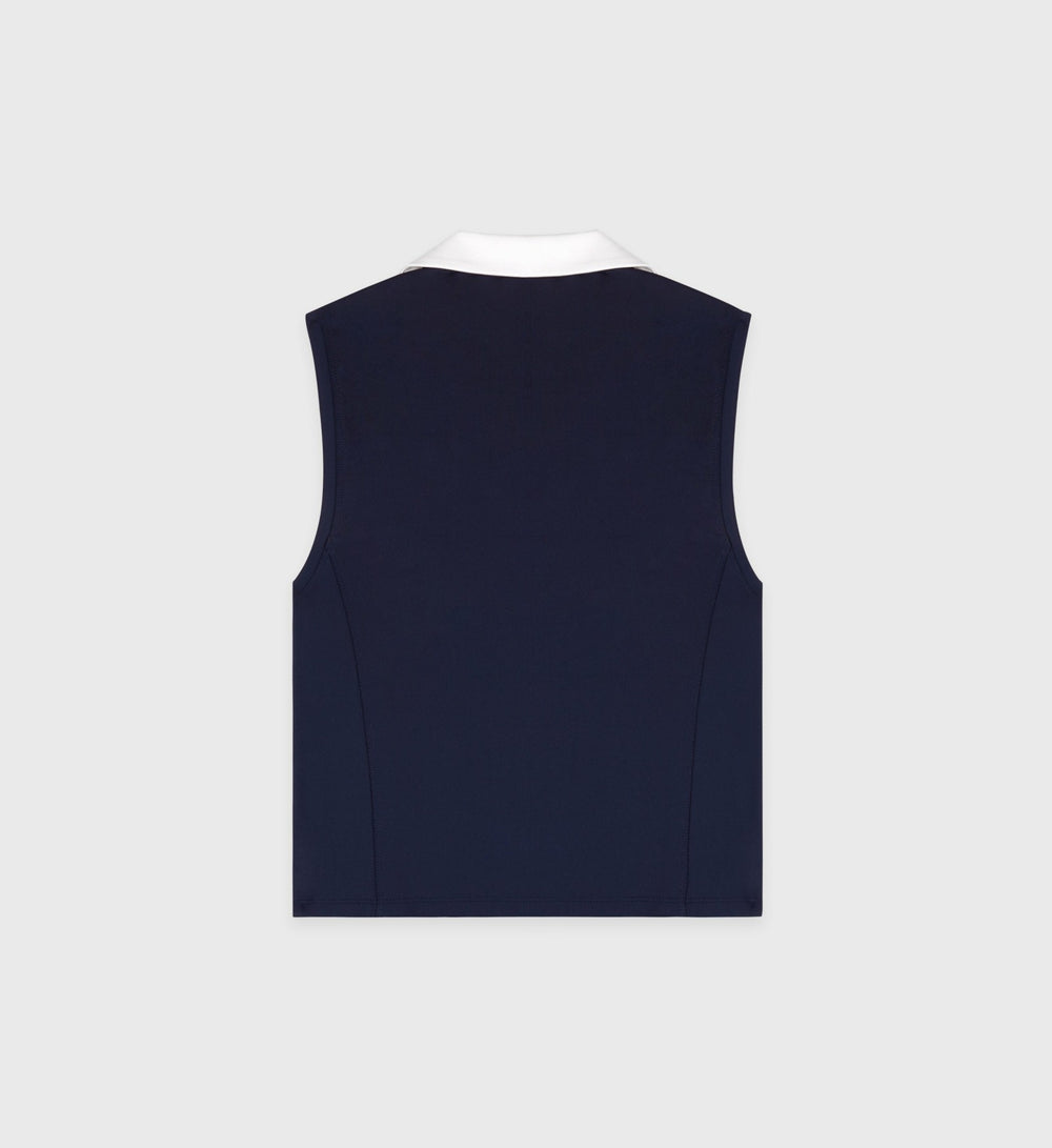 SRC Sports Polo Vest - Navy/White Sporty & Rich Sale