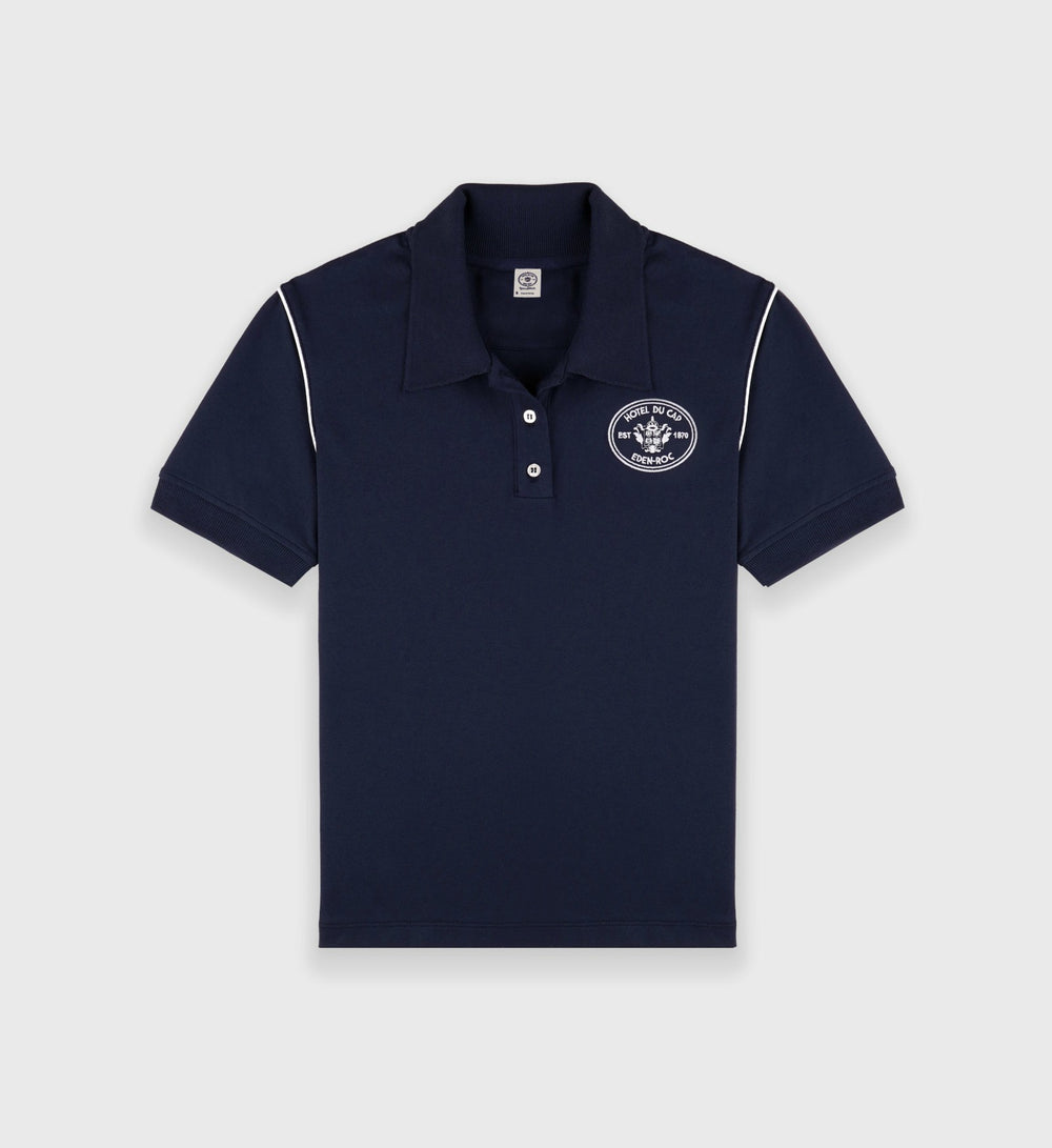 Eden Crest Embroidered Pique Polo - Navy/White Sporty & Rich Discount