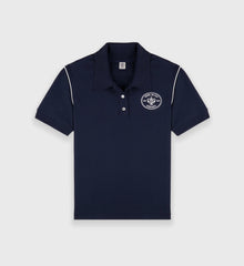 Eden Crest Embroidered Pique Polo - Navy/White Sporty & Rich Discount