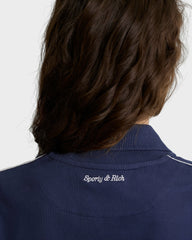 Eden Crest Embroidered Pique Polo - Navy/White Sporty & Rich Discount
