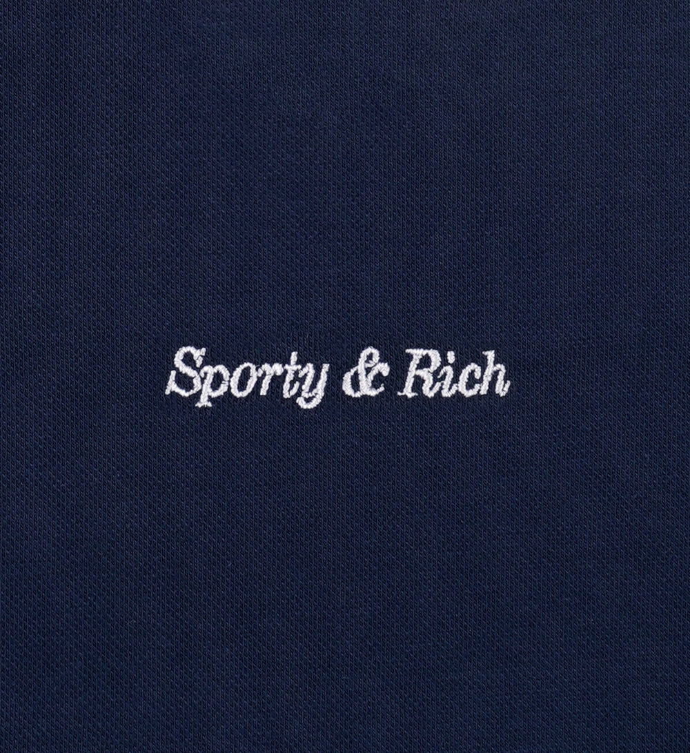 Eden Crest Embroidered Pique Polo - Navy/White Sporty & Rich Discount