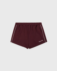 Signature Logo Retro Track Short - Bordeaux/White Sporty & Rich For Sale