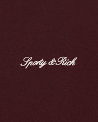 Signature Logo Retro Track Short - Bordeaux/White Sporty & Rich For Sale