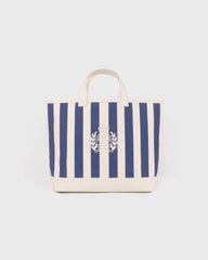 NY Crest Beach Tote - Natural/Light Navy Sporty & Rich US