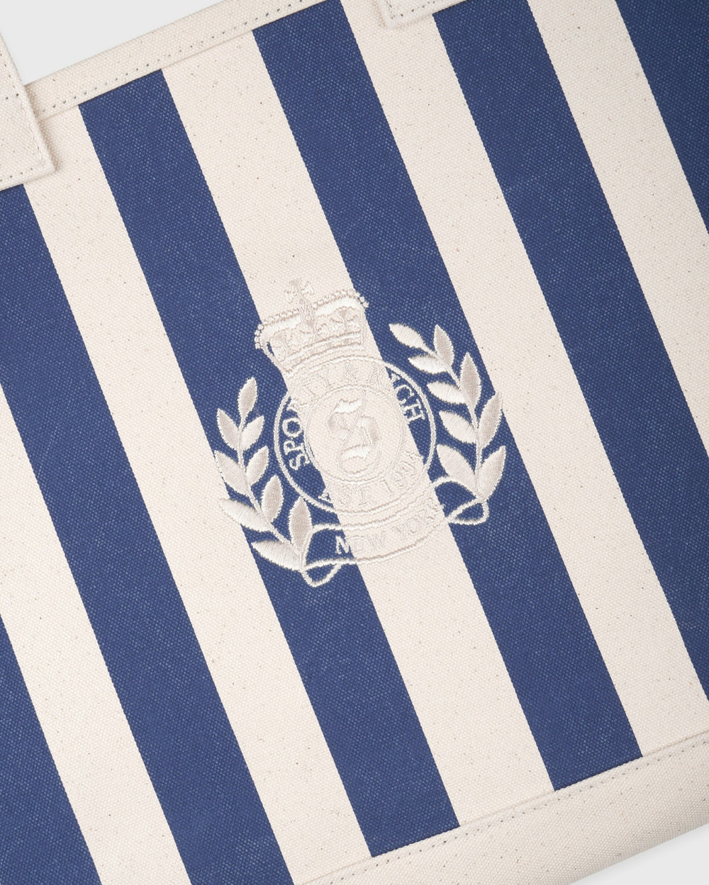 NY Crest Beach Tote - Natural/Light Navy Sporty & Rich US