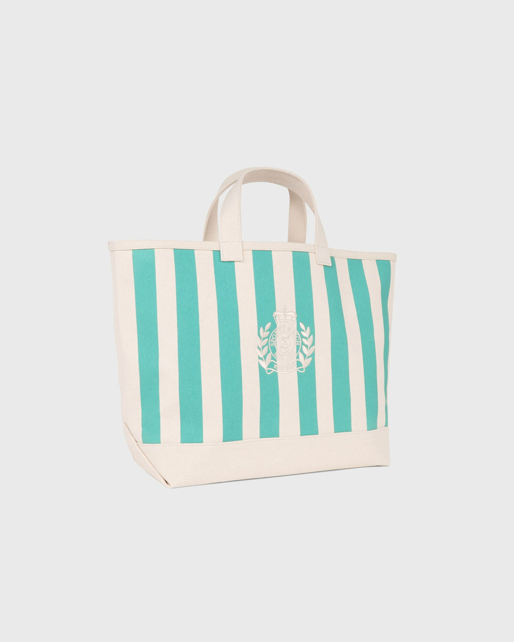 NY Crest Beach Tote - Natural/Amalfi Green Sporty & Rich Sale