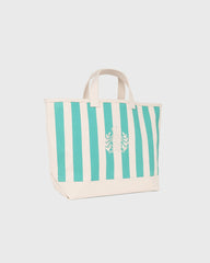 NY Crest Beach Tote - Natural/Amalfi Green Sporty & Rich Sale