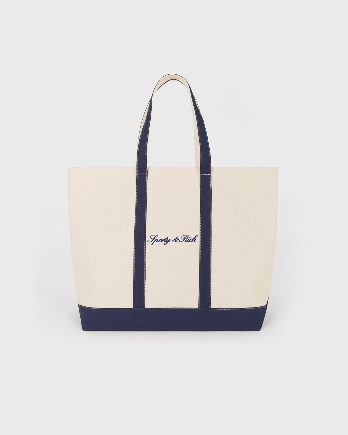 Signature Logo Large Tote - Natural/Dark Navy Sporty & Rich Online