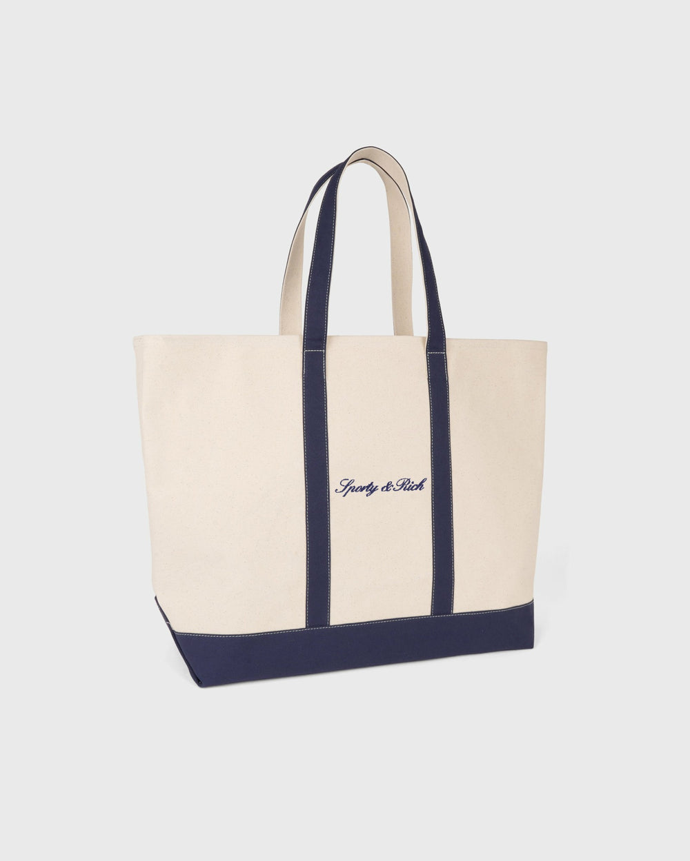 Signature Logo Large Tote - Natural/Dark Navy Sporty & Rich Online