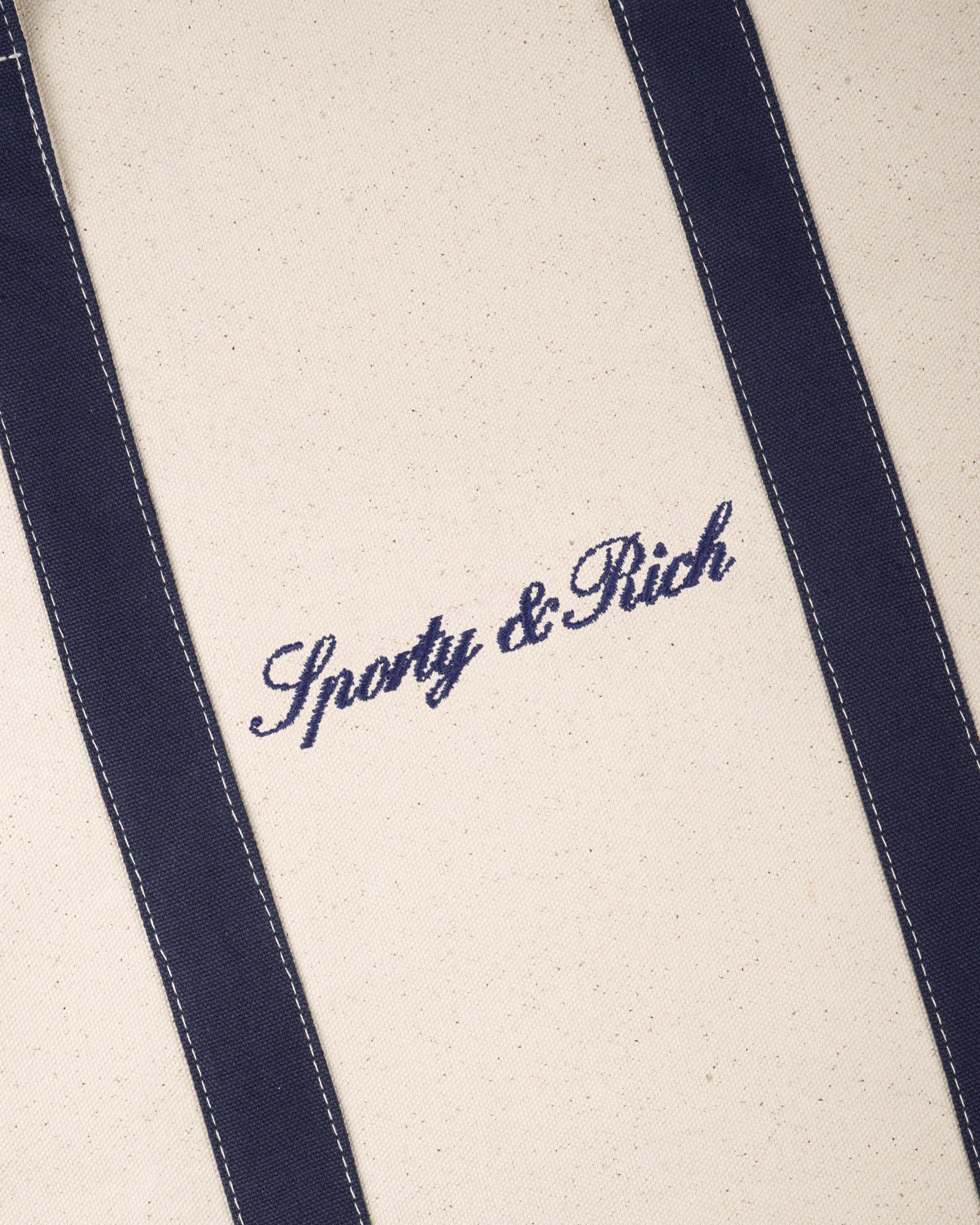 Signature Logo Large Tote - Natural/Dark Navy Sporty & Rich Online