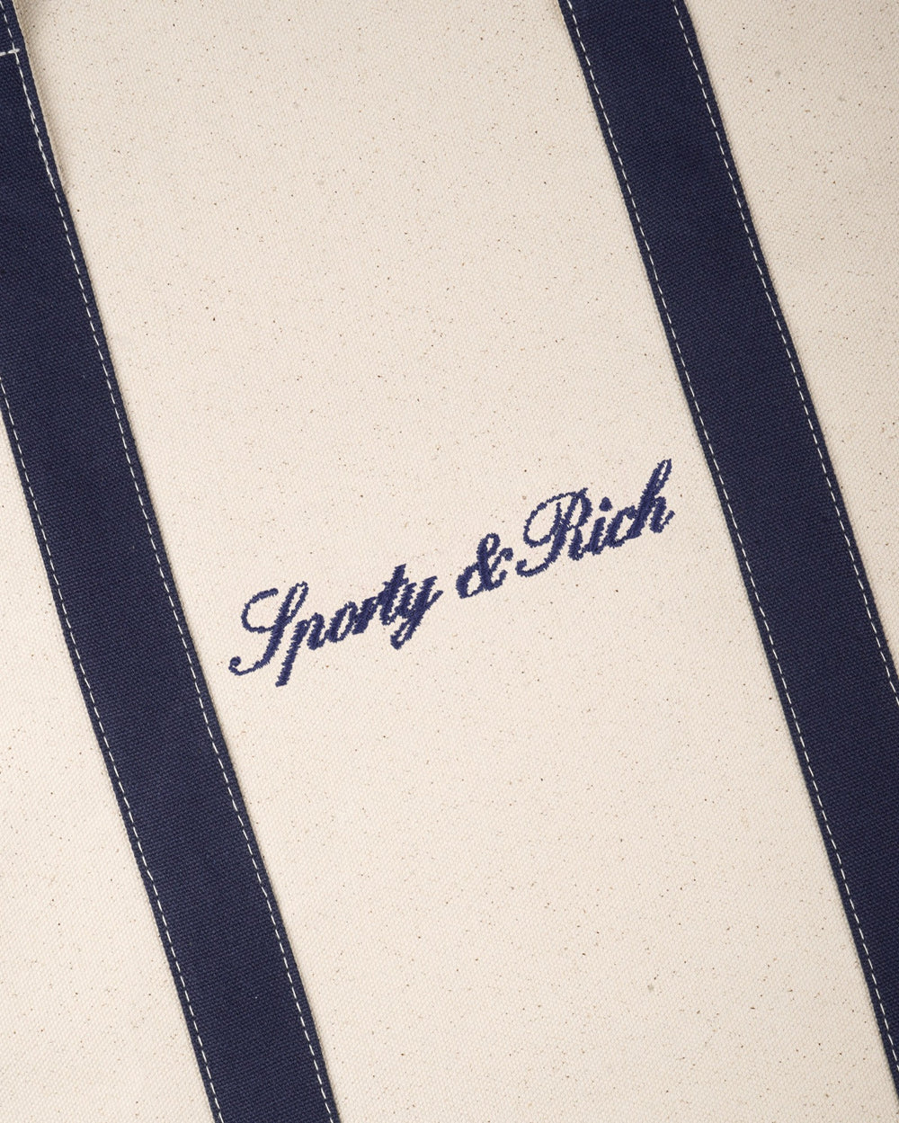 Signature Logo Medium Tote - Natural/Dark Navy Sporty & Rich Discount