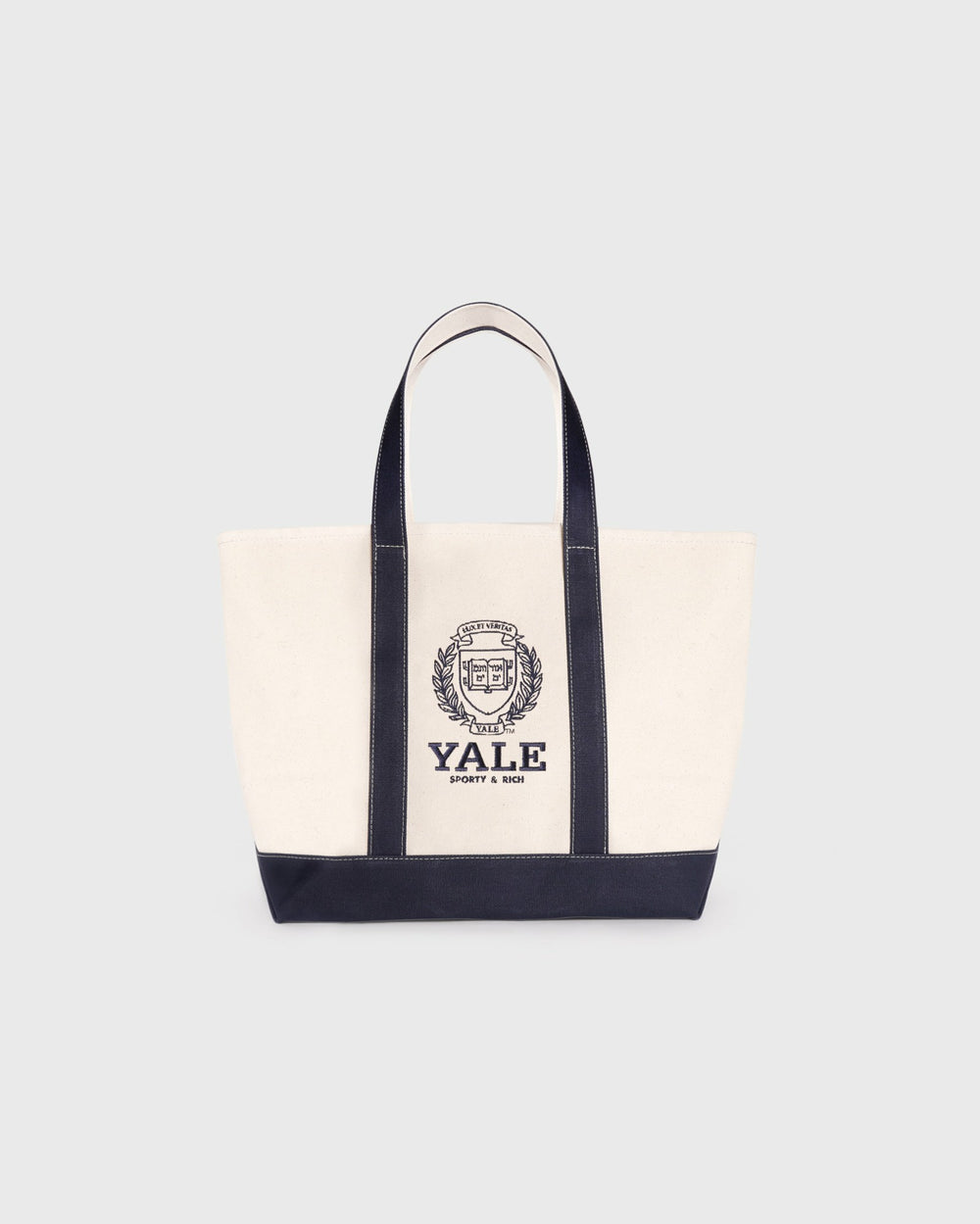 Yale Crest Tote Bag - Natural/Navy Sporty & Rich Online