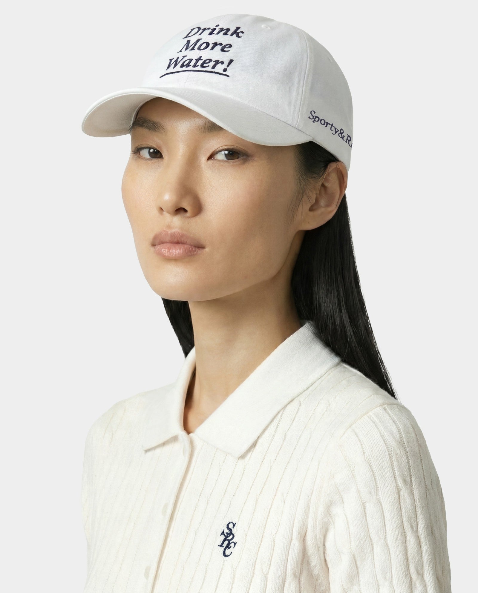 Drink More Water Hat - White/Light Navy Sporty & Rich For Sale