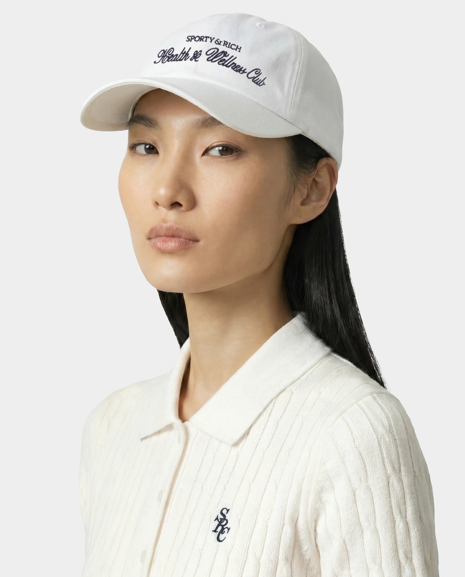 H&W Club Hat - White/Light Navy Sporty & Rich US