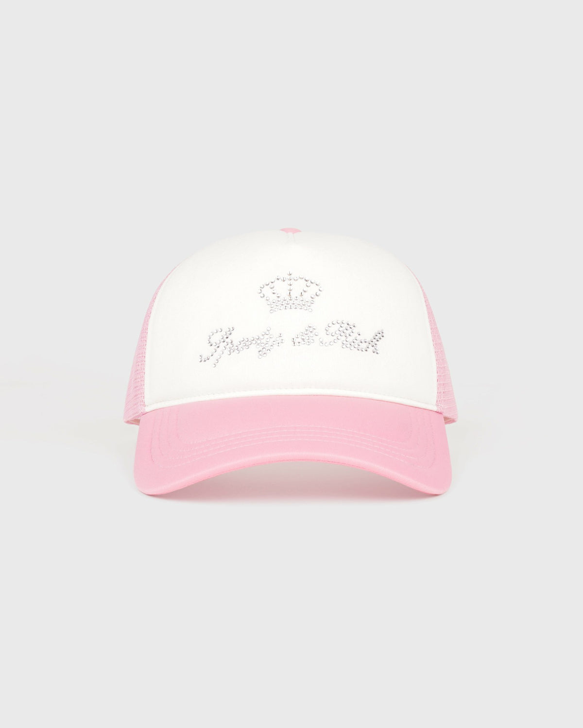 Juicy Crown Trucker Hat - White/Rose Sporty & Rich For Sale