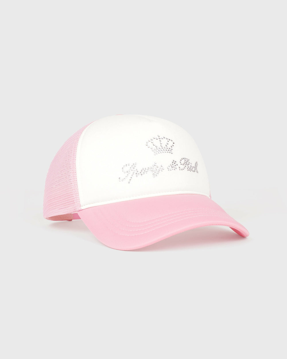 Juicy Crown Trucker Hat - White/Rose Sporty & Rich For Sale