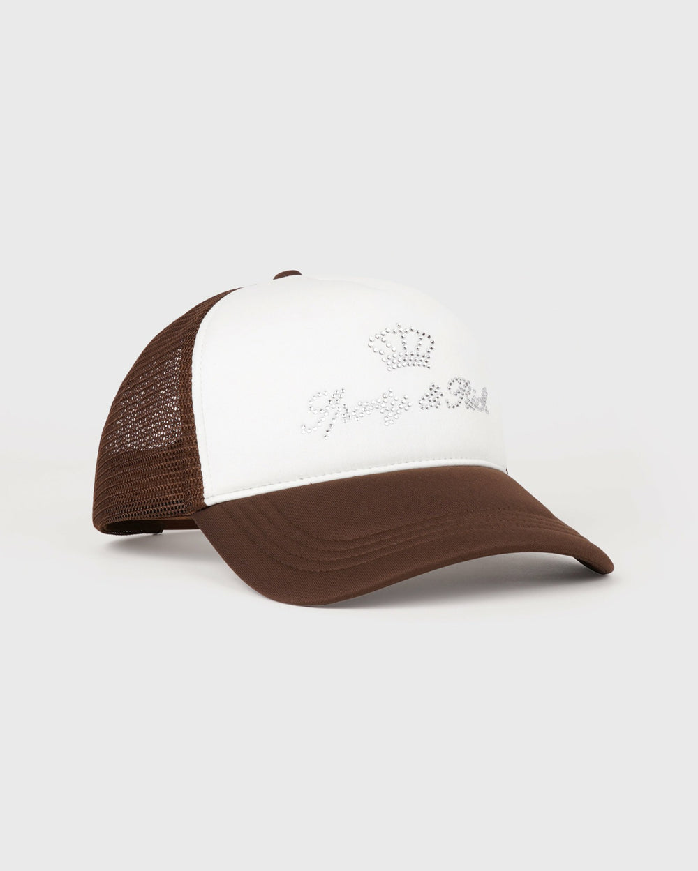 Juicy Crown Trucker Hat - White/Chocolate Sporty & Rich Outlet