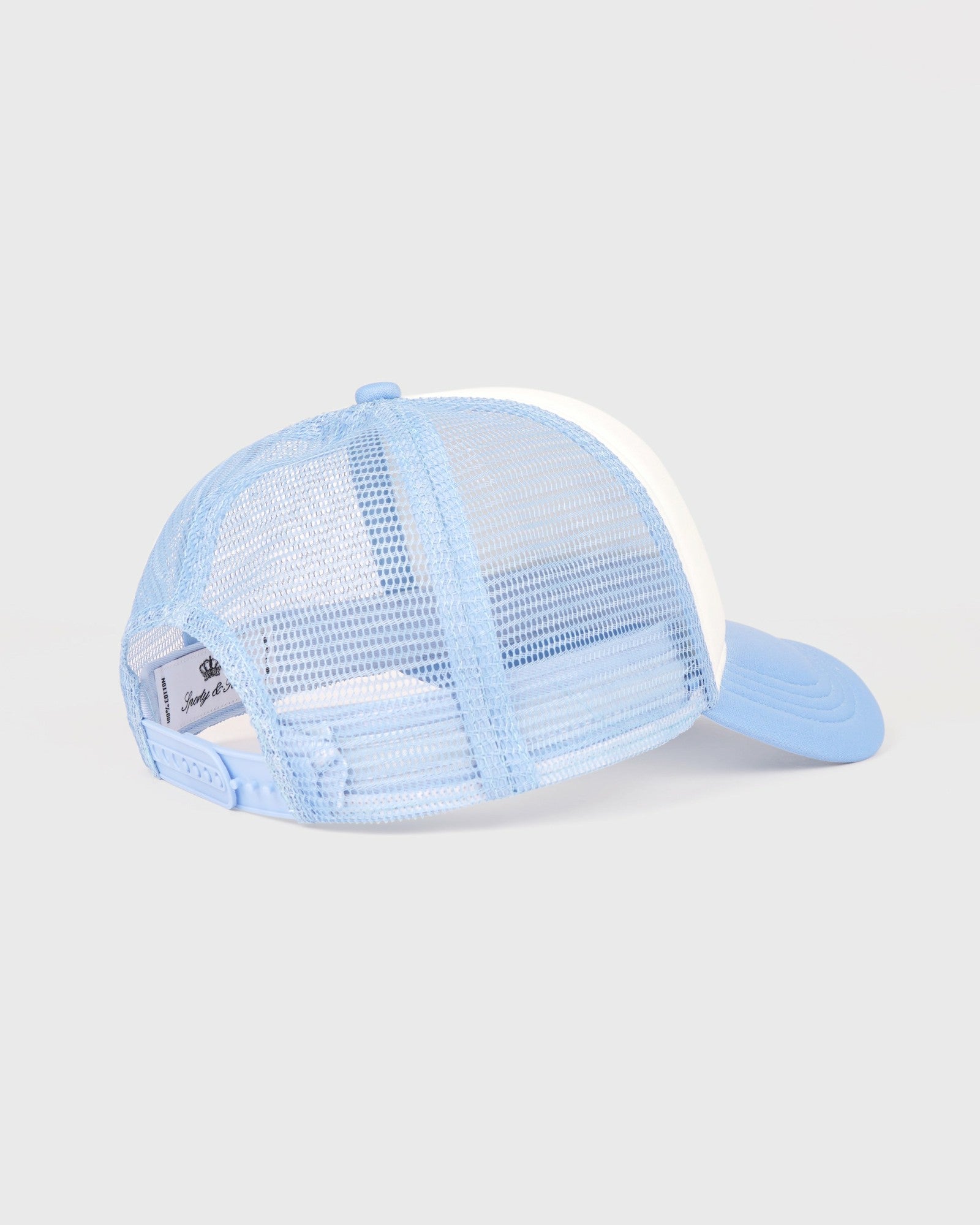 Juicy Crown Trucker Hat - White/Sky Blue Sporty & Rich US