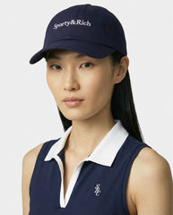 Serif Logo Hat - Navy/White Sporty & Rich For Sale