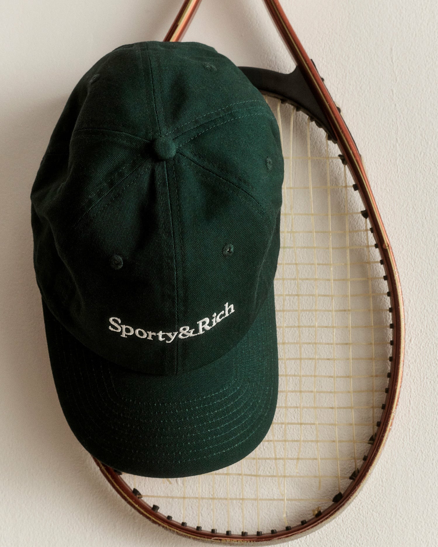 Serif Logo Hat - Forest/White Sporty & Rich US