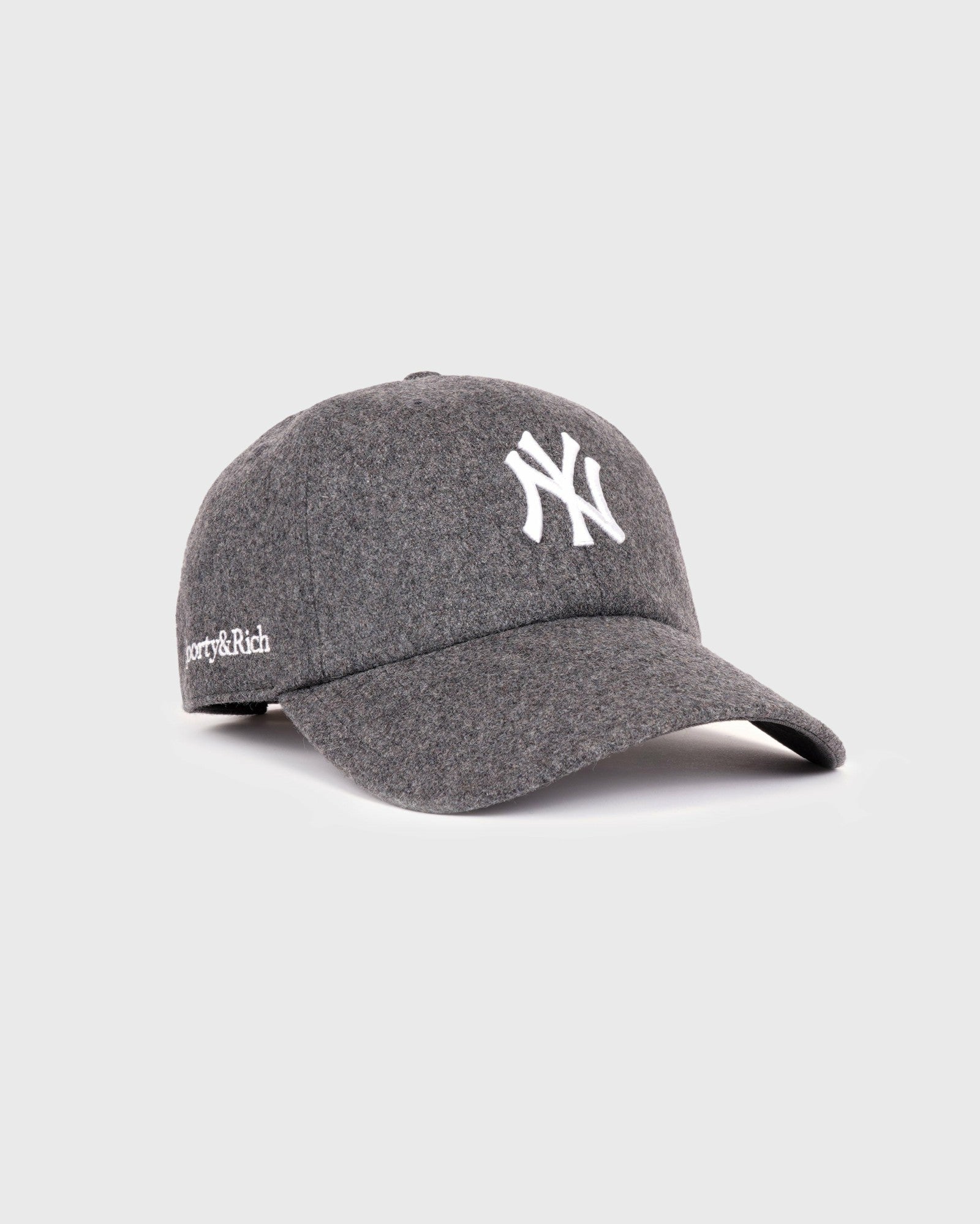 Yankees Serif Wool Hat - Dark Grey/White Sporty & Rich US