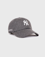 Yankees Serif Wool Hat - Dark Grey/White Sporty & Rich US