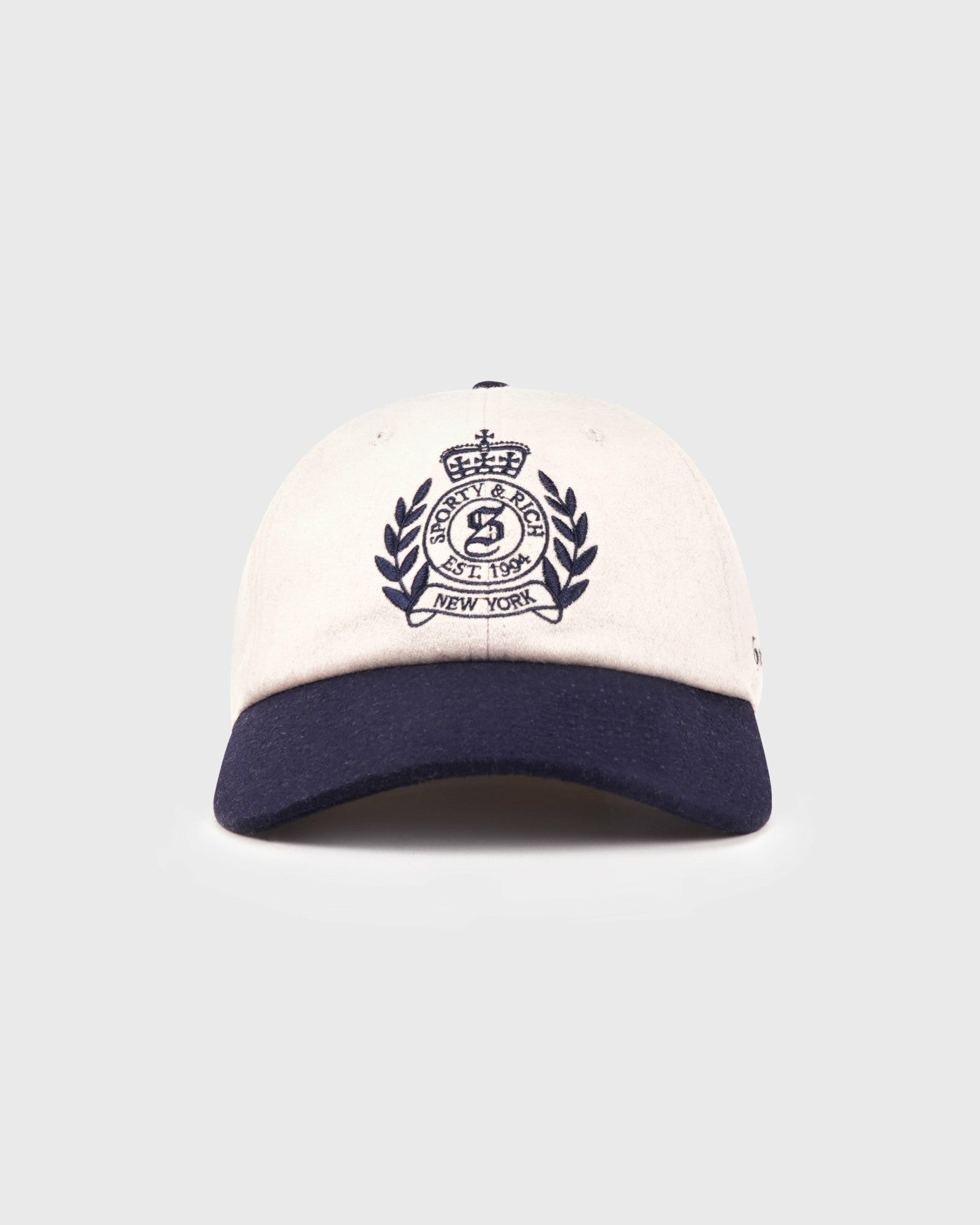 NY Crest Wool Hat - Ecru/Navy Sporty & Rich Discount