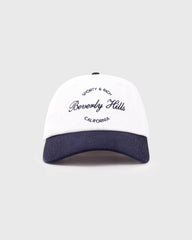 Beverly Script Hat - White/Navy Sporty & Rich For Sale