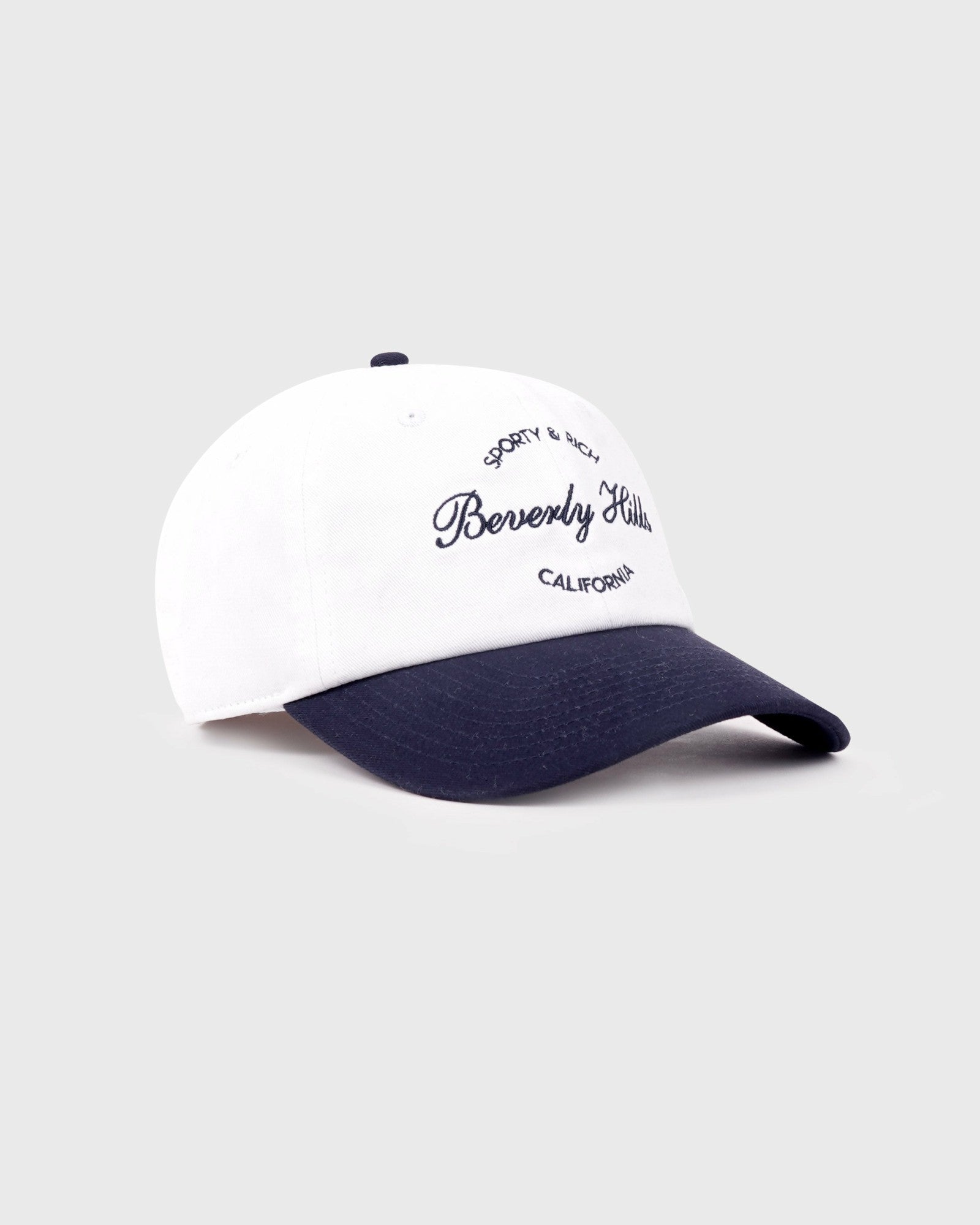 Beverly Script Hat - White/Navy Sporty & Rich For Sale