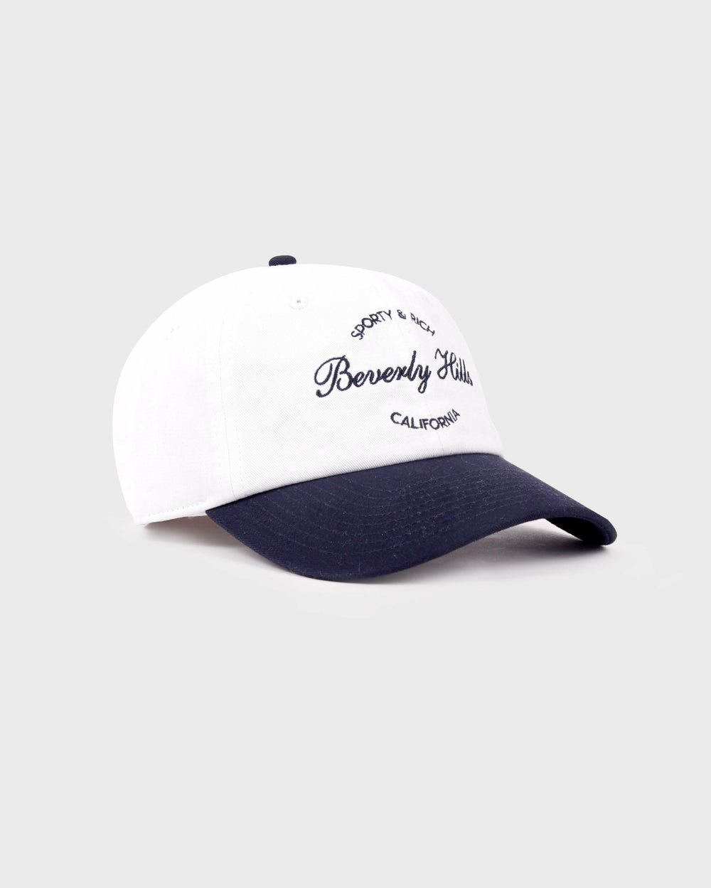 Beverly Script Hat - White/Navy Sporty & Rich For Sale