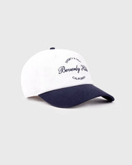 Beverly Script Hat - White/Navy Sporty & Rich For Sale
