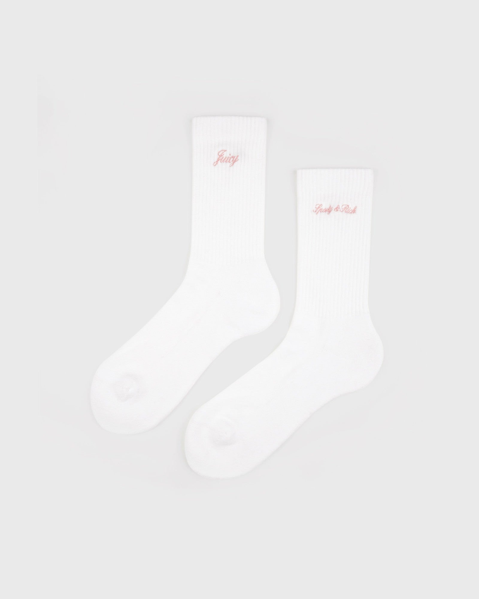 Juicy Script Sock - White/Rose Sporty & Rich Sale
