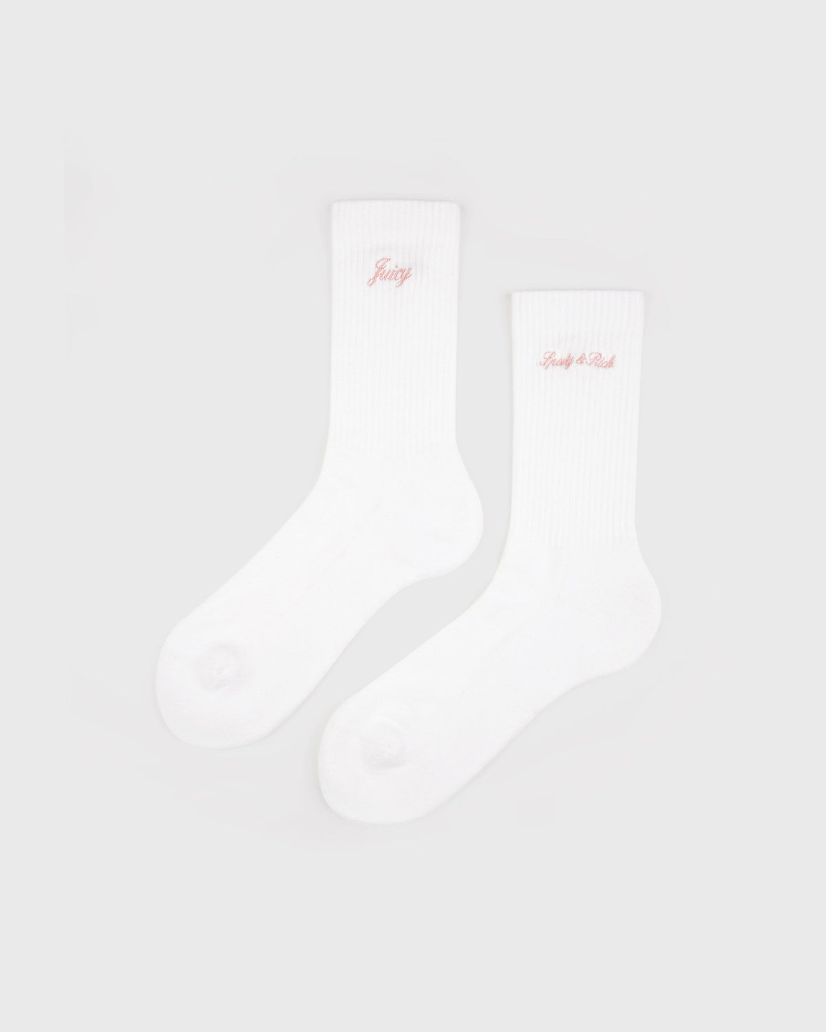 Juicy Script Sock - White/Rose Sporty & Rich Sale