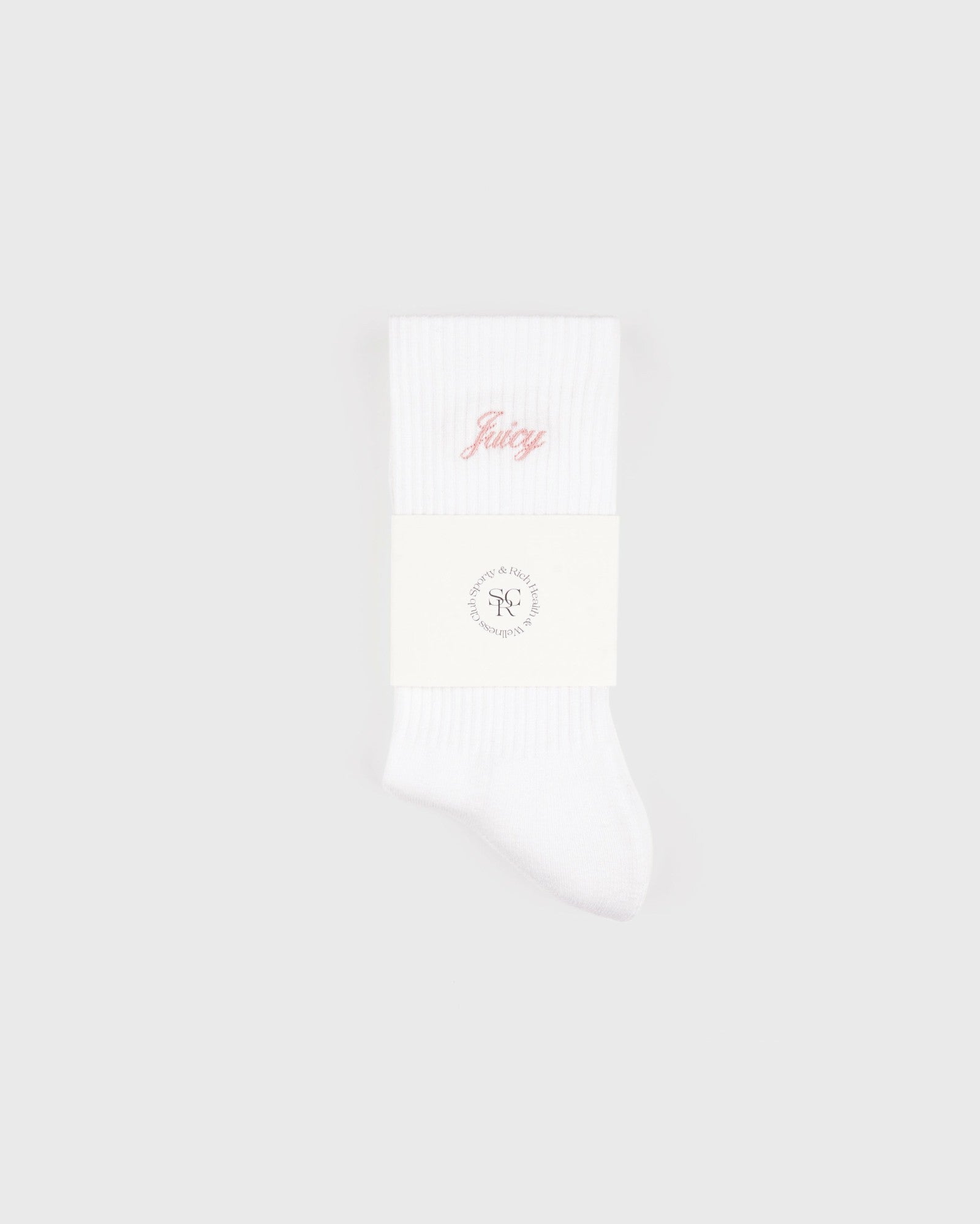 Juicy Script Sock - White/Rose Sporty & Rich Sale