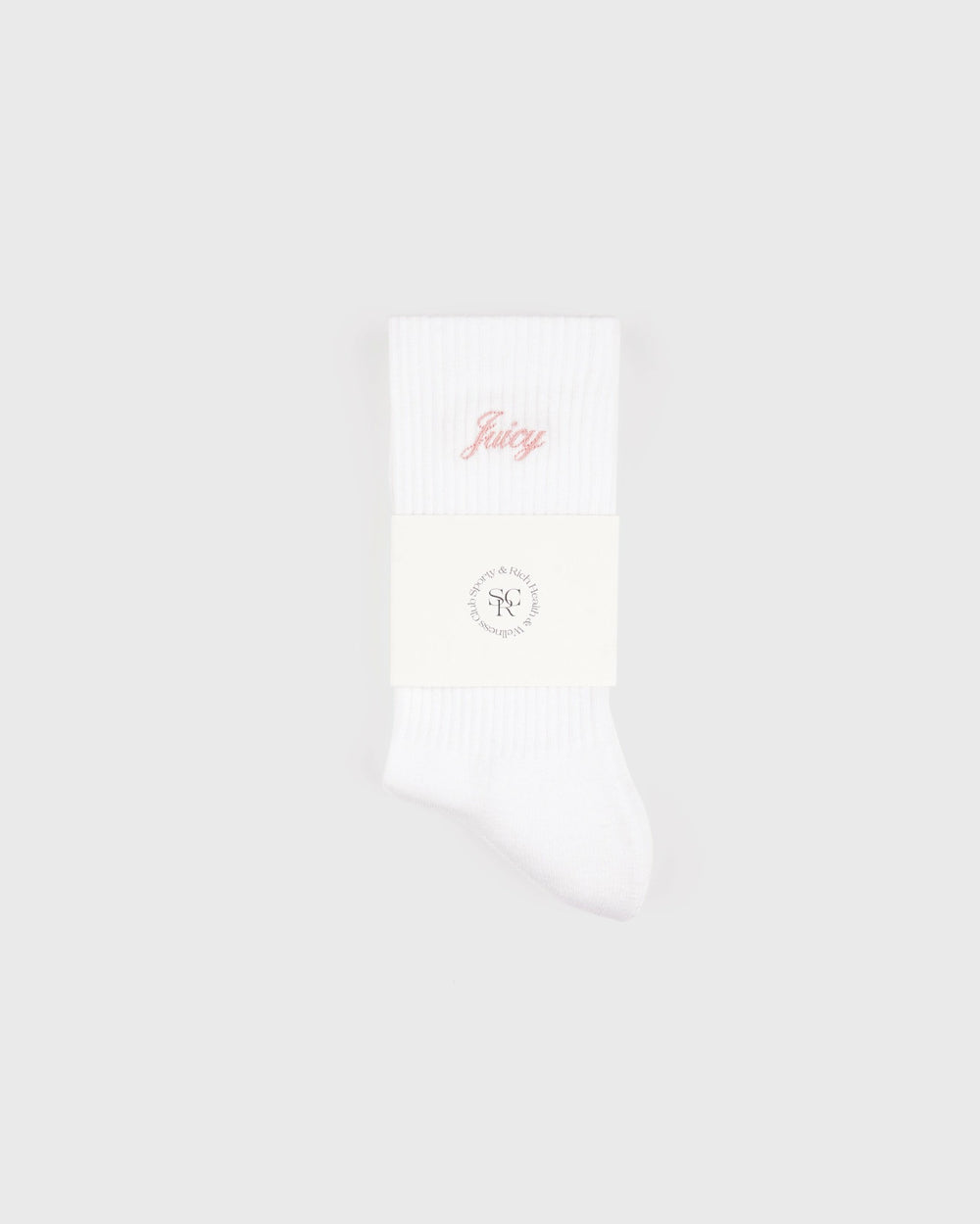 Juicy Script Sock - White/Rose Sporty & Rich Sale