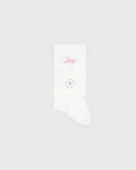 Juicy Script Sock - White/Rose Sporty & Rich Sale