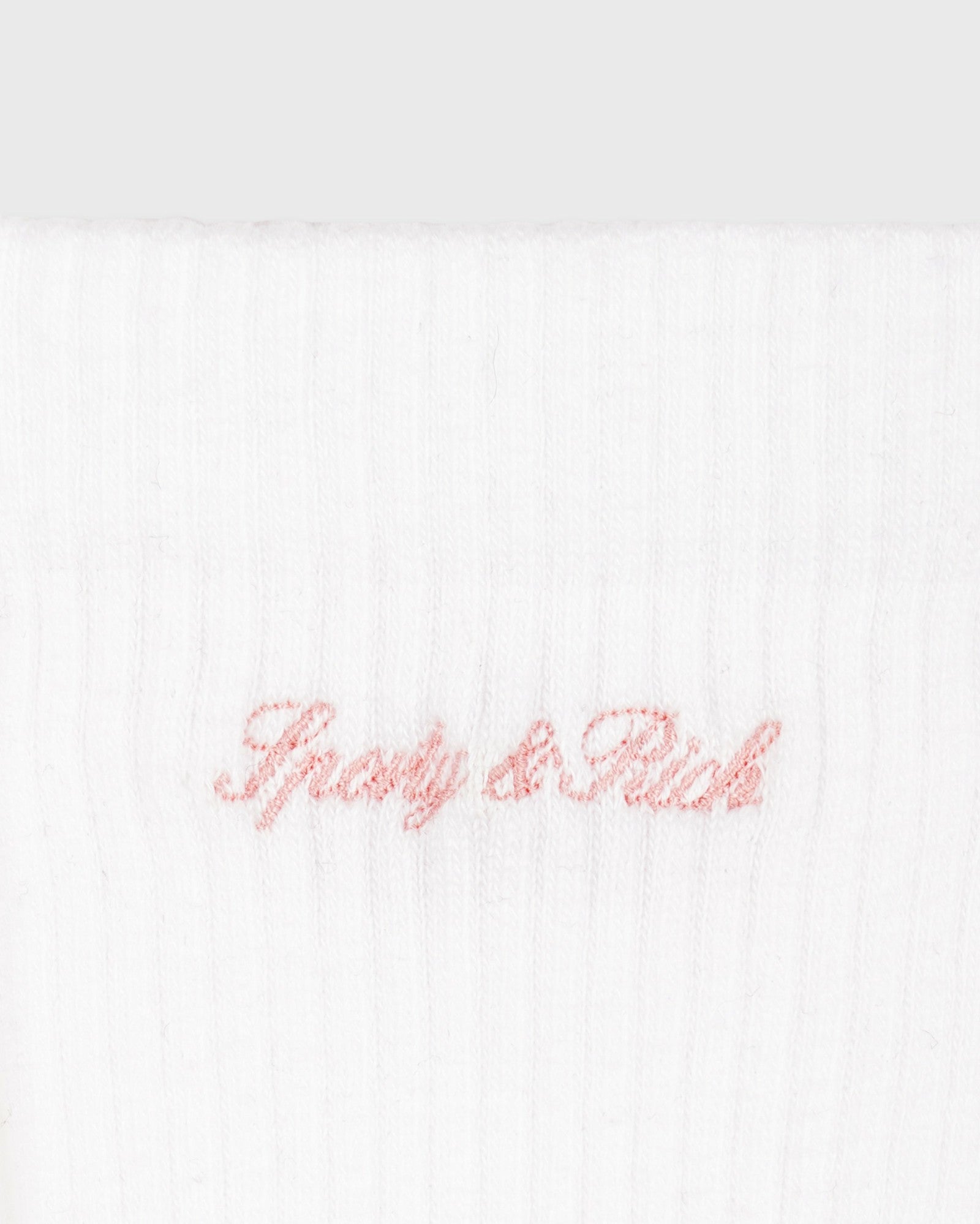 Juicy Script Sock - White/Rose Sporty & Rich Sale