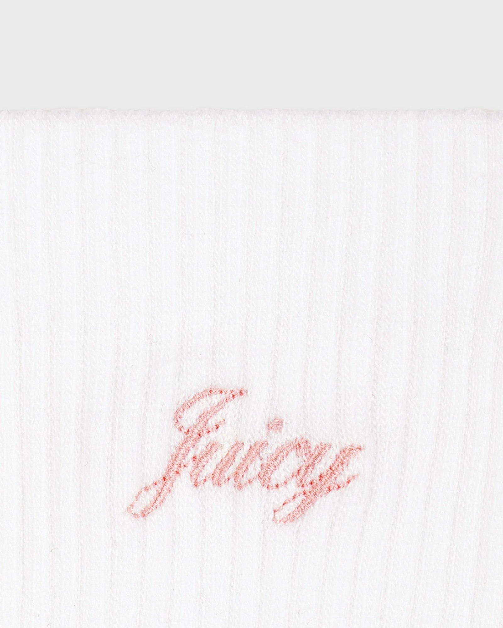 Juicy Script Sock - White/Rose Sporty & Rich Sale