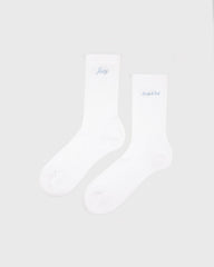 Juicy Script Sock - White/Sky Blue Sporty & Rich Online