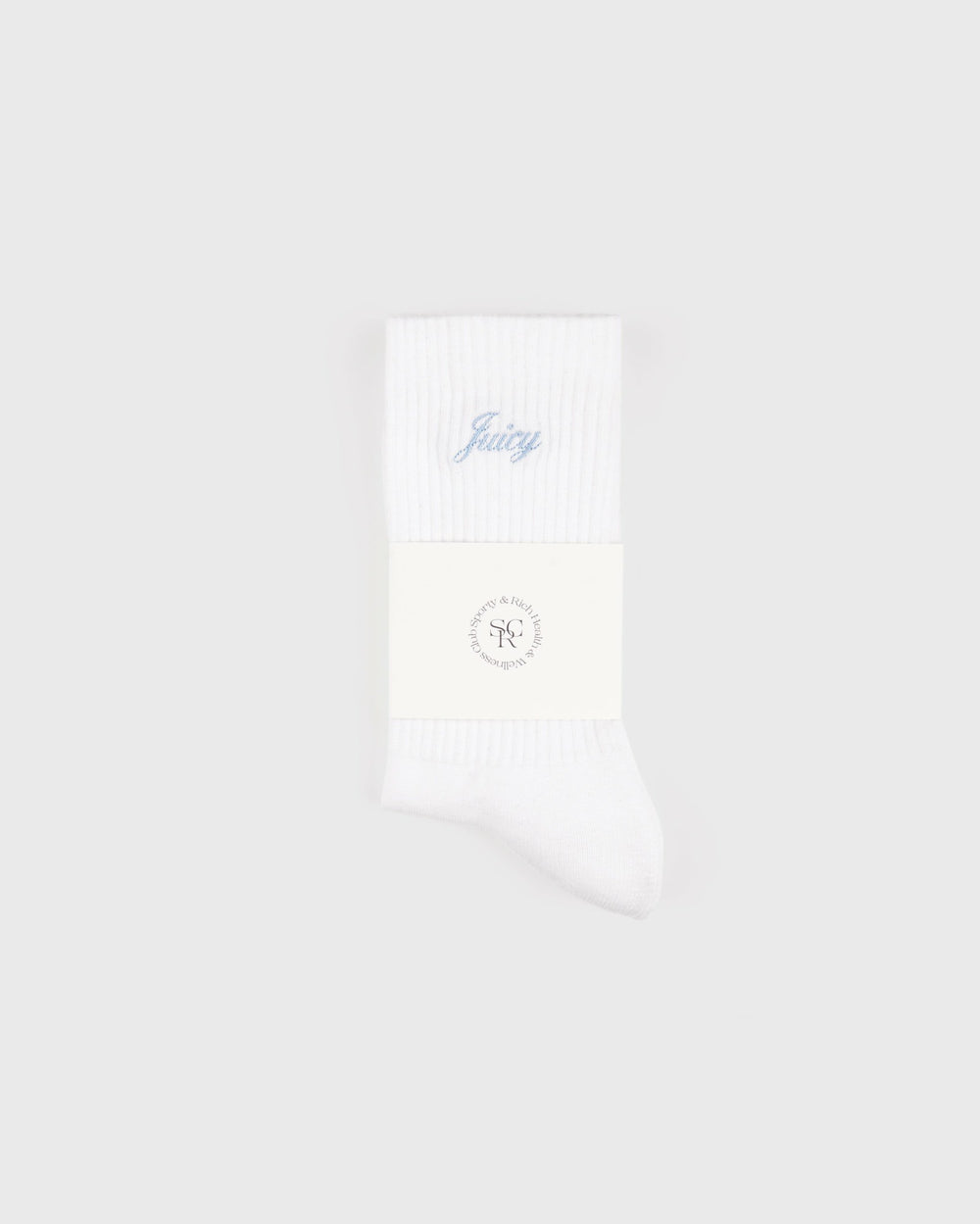Juicy Script Sock - White/Sky Blue Sporty & Rich Online