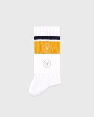 SRHWC Roller Socks - White/Navy/Faded Gold Sporty & Rich US